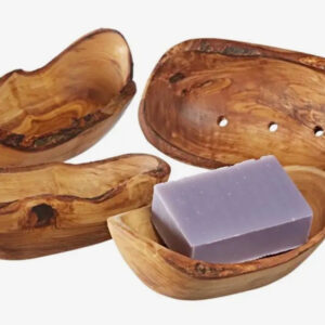 natural olive wood soap dish