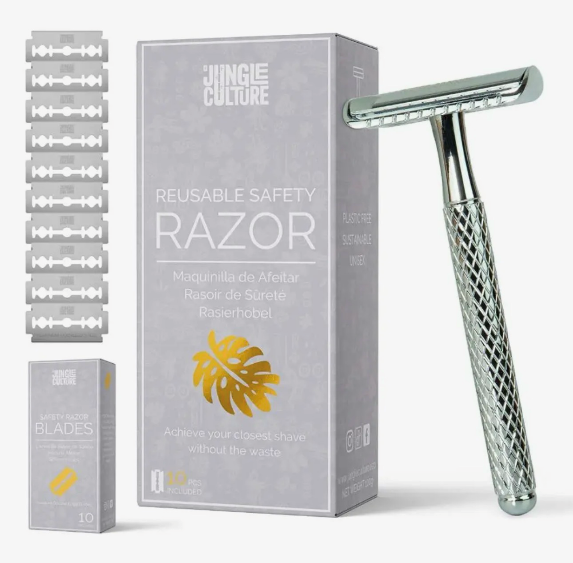 jungle culture unisex re usable safety razor (10 blades incl)