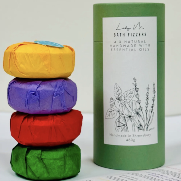 handmade with essential oil bath fizzers (4 pack)