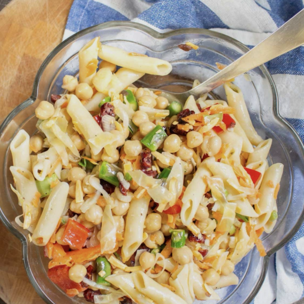 organic chickpea with corn penne pasta