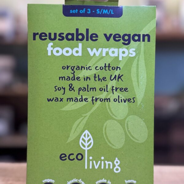eco living organic re usable veganwax food wraps (3 pack)